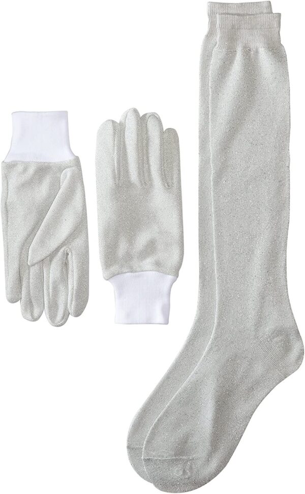 METALLIC THERMAL TUBE SOCK MENS SILVER ONE SIZE - Image 2