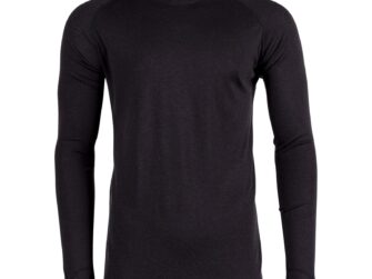 AUSTRALIAN MERINO WOOL MID-WEIGHT MEN'S CREW TOP LS BLACK 2XL