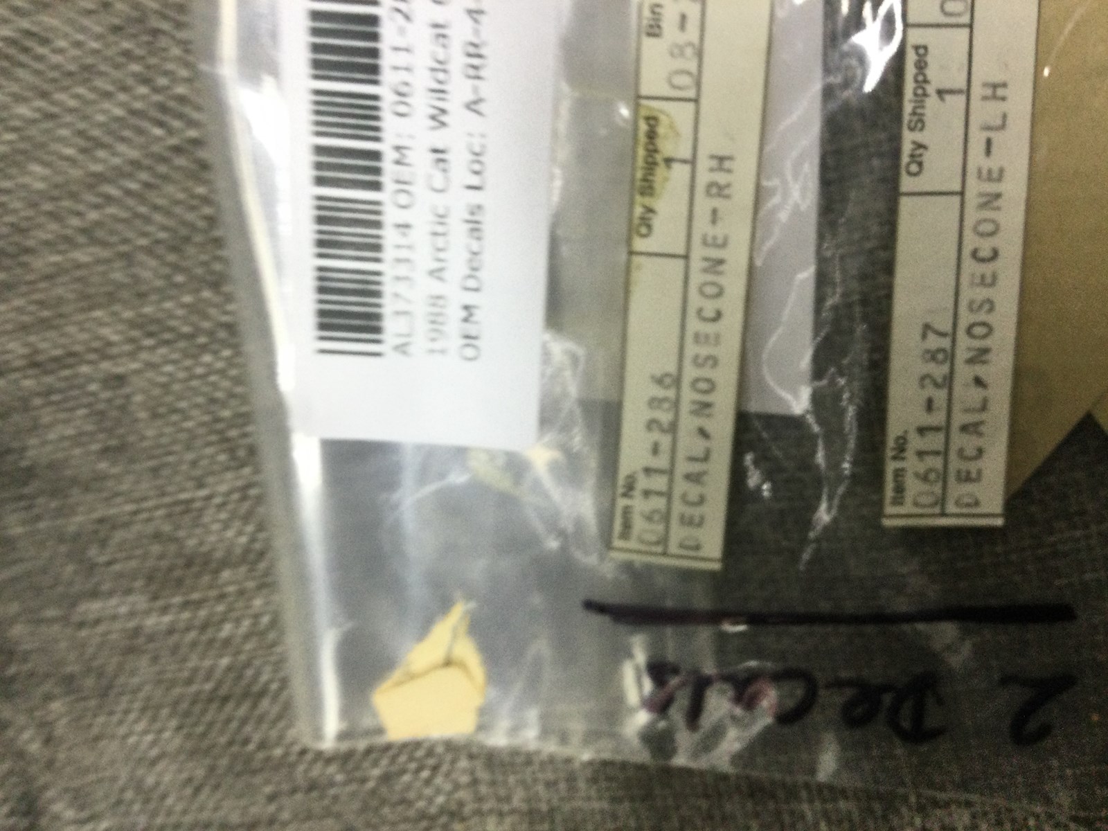 1988 Arctic Cat RH NOSE CONE DECAL - Image 3