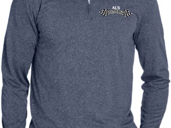 PRIME ULTRA CLUB COOL & DRY PERFORMANCE 1/4 ZIP RETRO LOGO NAVY HEATHER LG