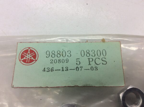 1967 Yamaha Nut Hexagon Rear Brake YL2_100 - Supercedes to 95380-08700-00 5PK - Image 2