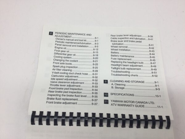 2001 Yamaha Owners Manual - Image 3