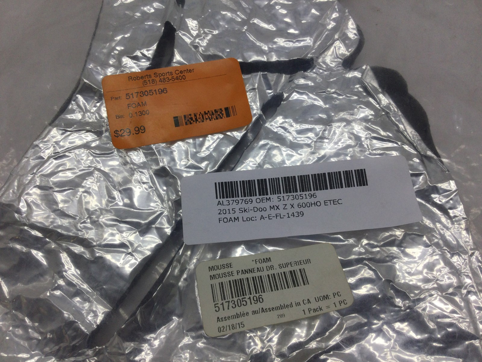 2015 Ski-Doo RH UPPER PANEL FOAM - Image 5