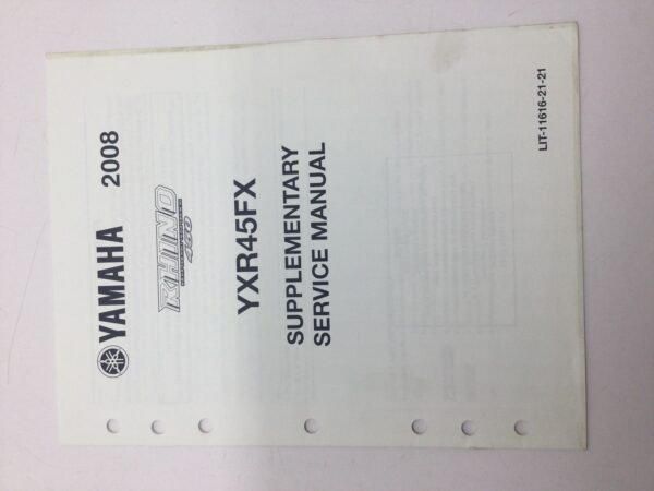 2008 Yamaha Supplementary Service Manual for YXR45FX