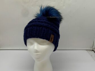ACRYLIC/WOOL BLEND BEANIE W/POM POM IN BLACK, BURGANDY, CREAM OR ROYAL BLUE S/M