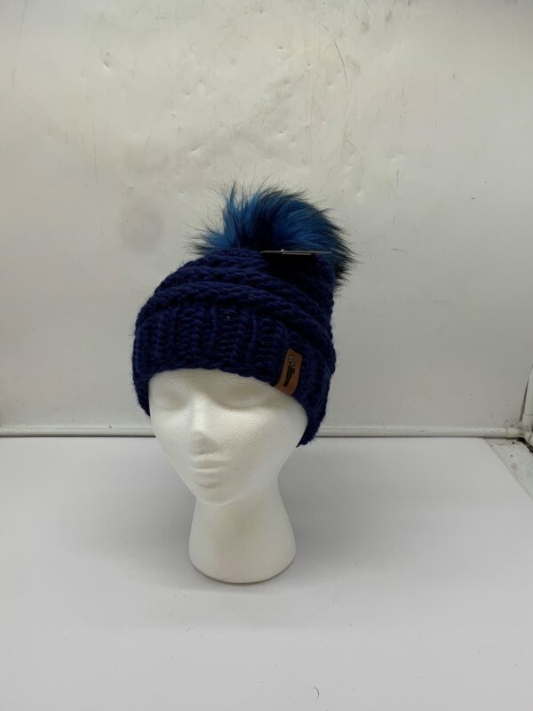 ACRYLIC/WOOL BLEND BEANIE W/POM POM IN BLACK, BURGANDY, CREAM OR ROYAL BLUE S/M