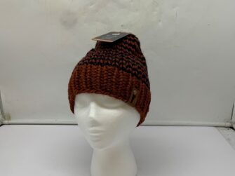 ACRYLIC/WOOL BLEND BEANIE RUST/NAVY S/M