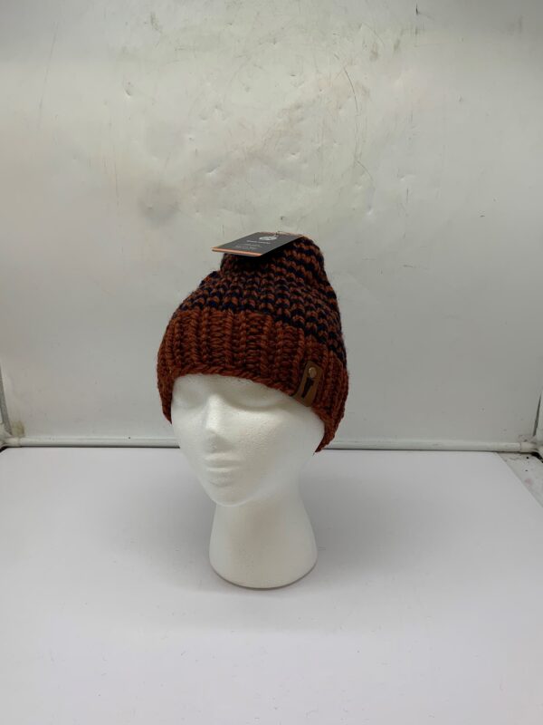 ACRYLIC/WOOL BLEND BEANIE RUST/NAVY S/M