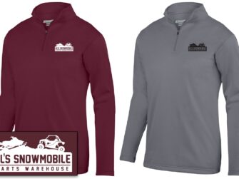MENS AUGUSTA SPORTSWEAR WICKING FLEECE 1/4 ZIP PULLOVER FULL LOGO MAROON LG