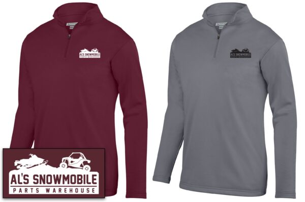 MENS AUGUSTA SPORTSWEAR WICKING FLEECE 1/4 ZIP PULLOVER FULL LOGO GRAPHITE XL