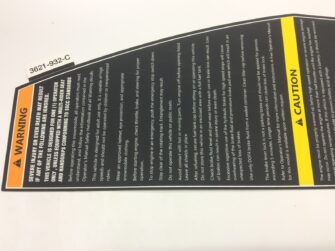 2019 Arctic Cat Decal, Warning English