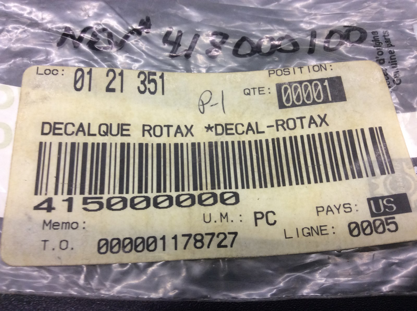 1996 Ski-Doo Decal, ROTAX 500, Obsolete - Image 4