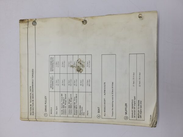 1982 Bombardier Snowmobile Shop Manual - Image 4