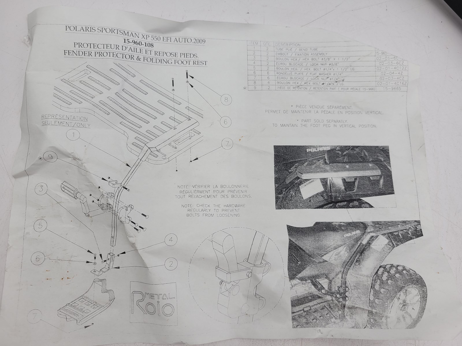 Fender Protectors for 2011 Polaris 850 XP Auto - Unisex - Image 3
