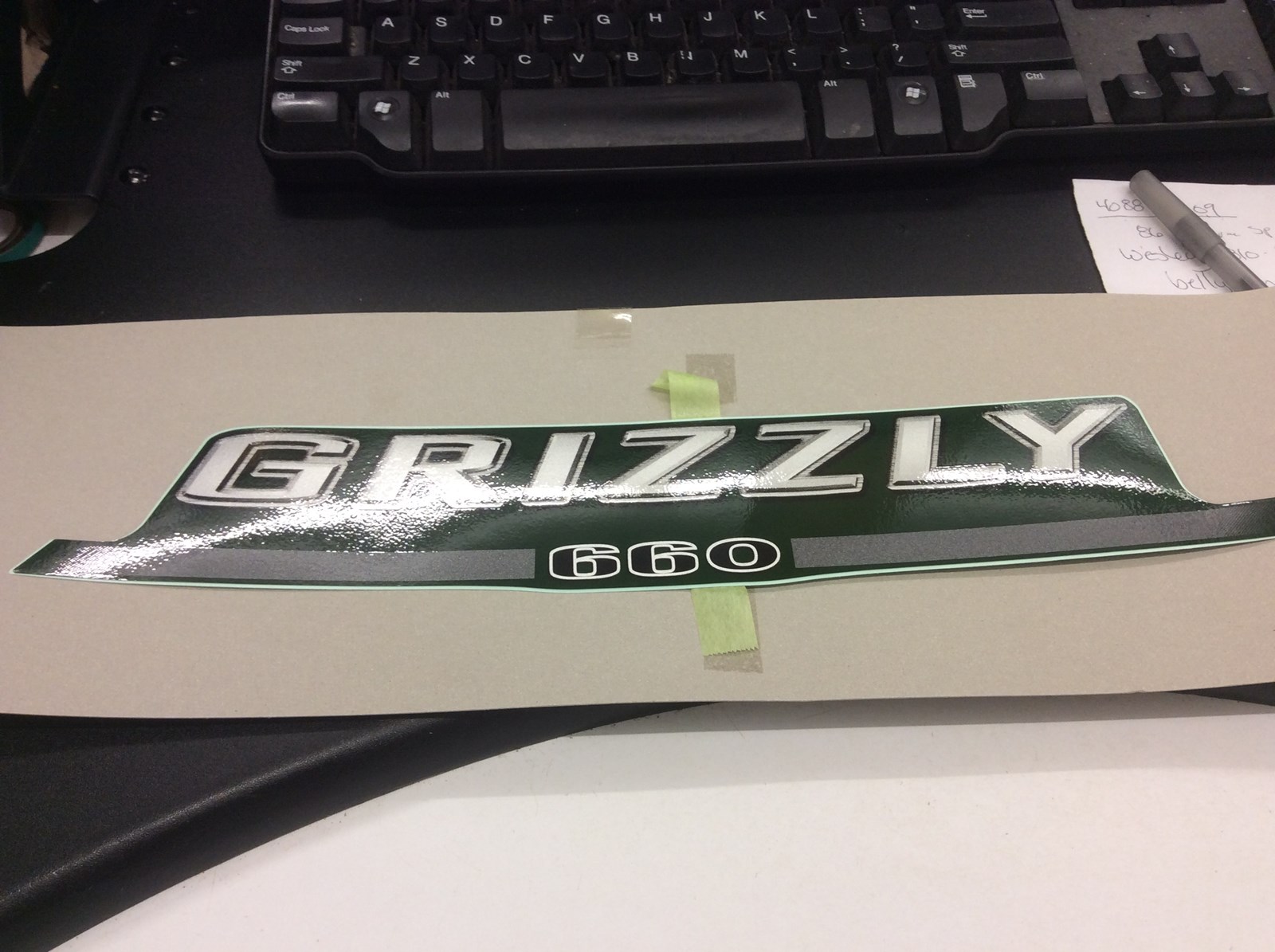 2004 Yamaha Decal, Gas Tank Cover, "GRIZZLY 660"