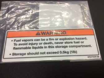 2008 Yamaha Label, Warning Storage Compartment