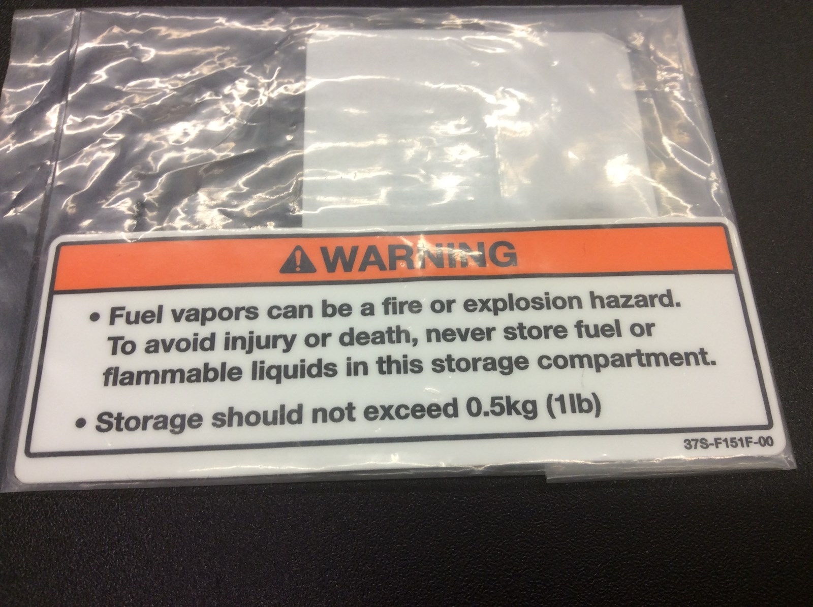 2008 Yamaha Label, Warning Storage Compartment