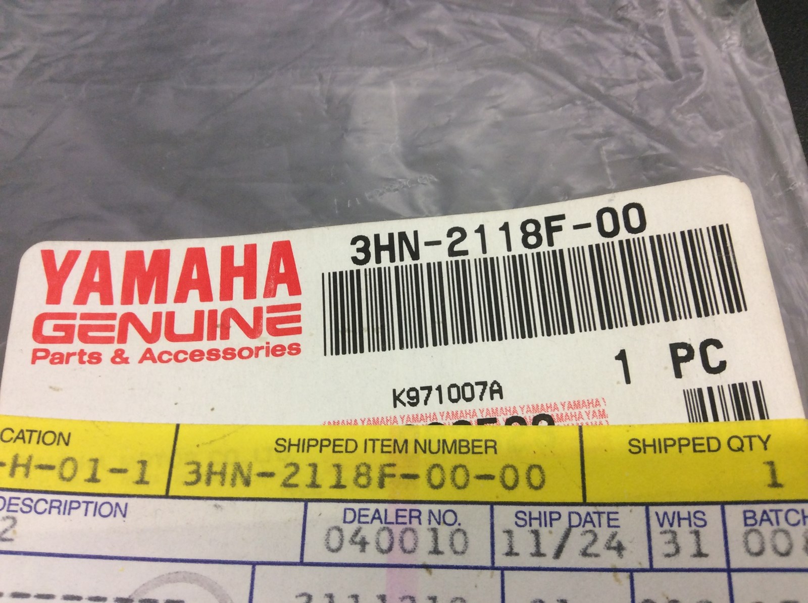 1998 Yamaha Label, Decal "4X4" - Image 2