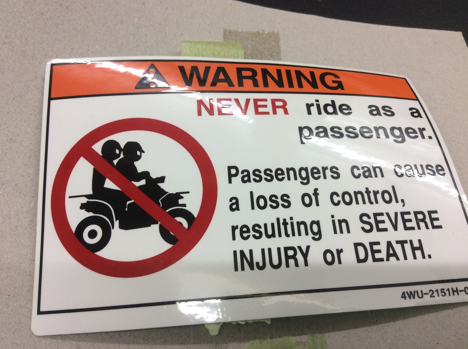 1996 Yamaha Label, Caution - Obsolete