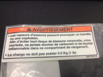 2010 Yamaha Label, Caution, French