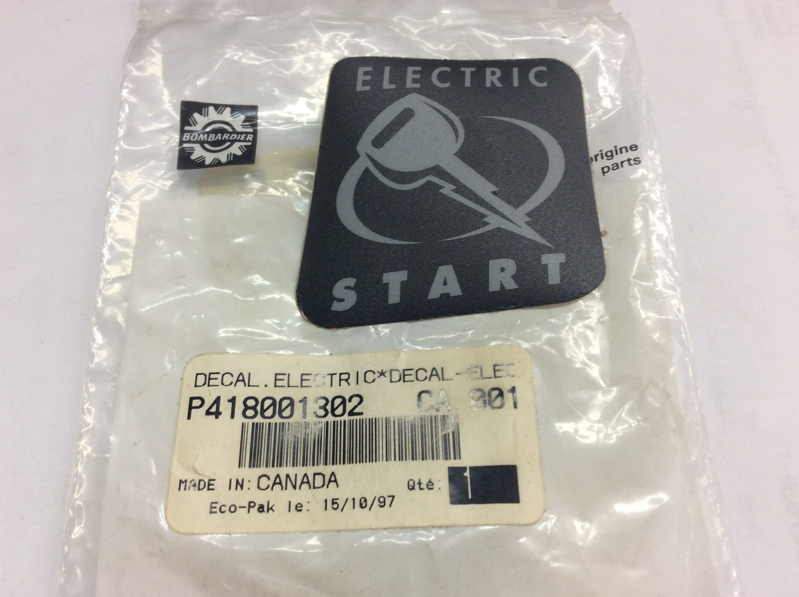 1998 Ski-Doo Decal Electric Start - Image 2