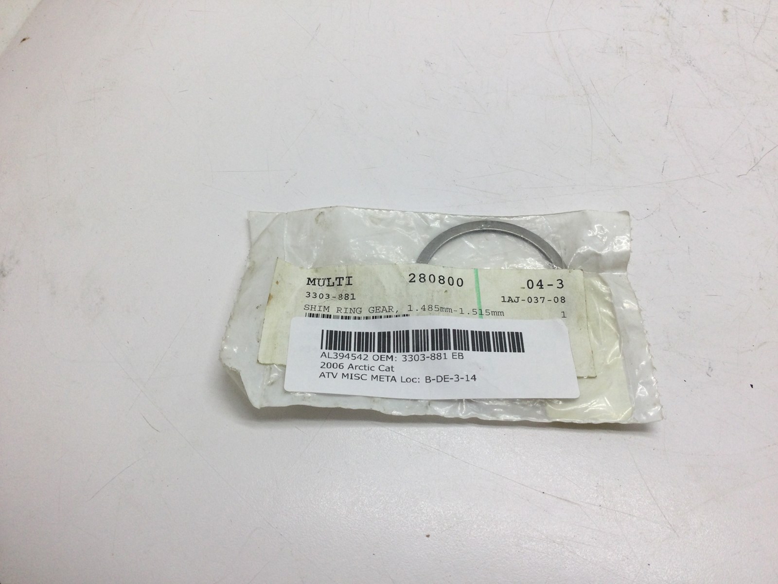 2006 Arctic Cat Ring Gear Shim - 1.485mm-1.515mm -fits 250 utility - Image 4