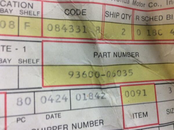 1980 Honda Screw, Flat 6x35 - Image 2