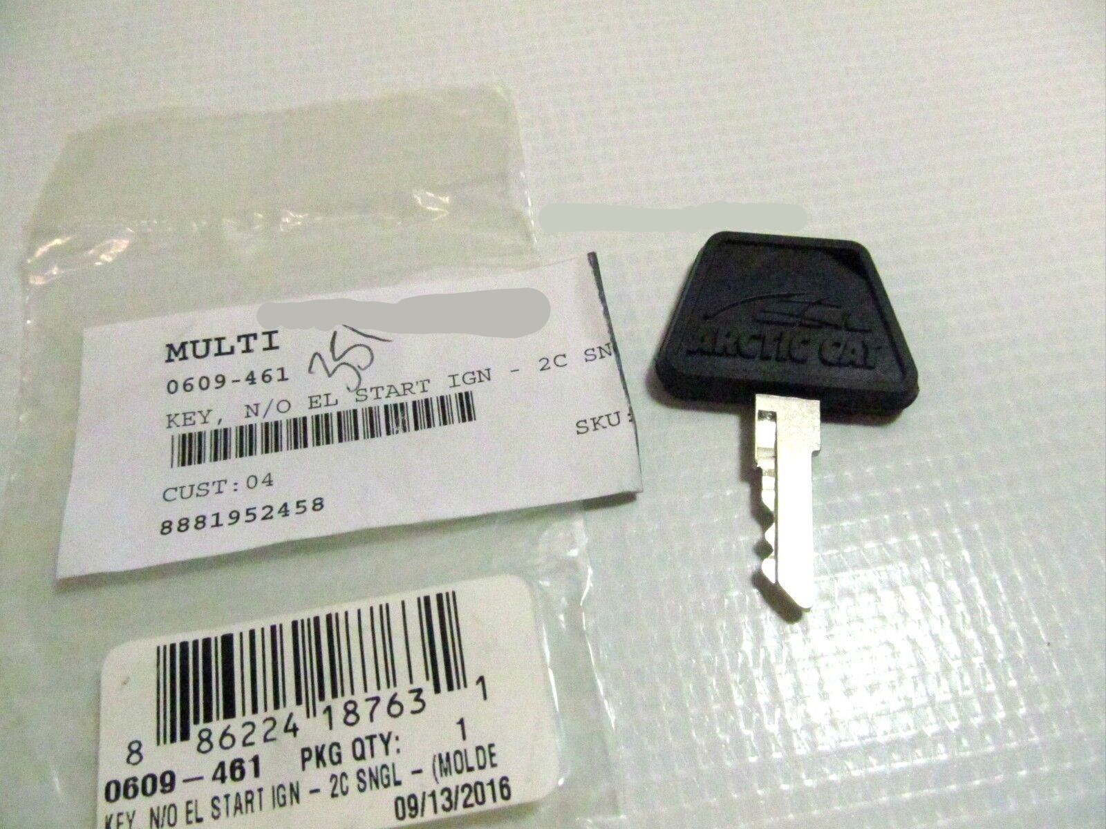 KEY,N/O EL START IGN-2C SNGL-MOLDED