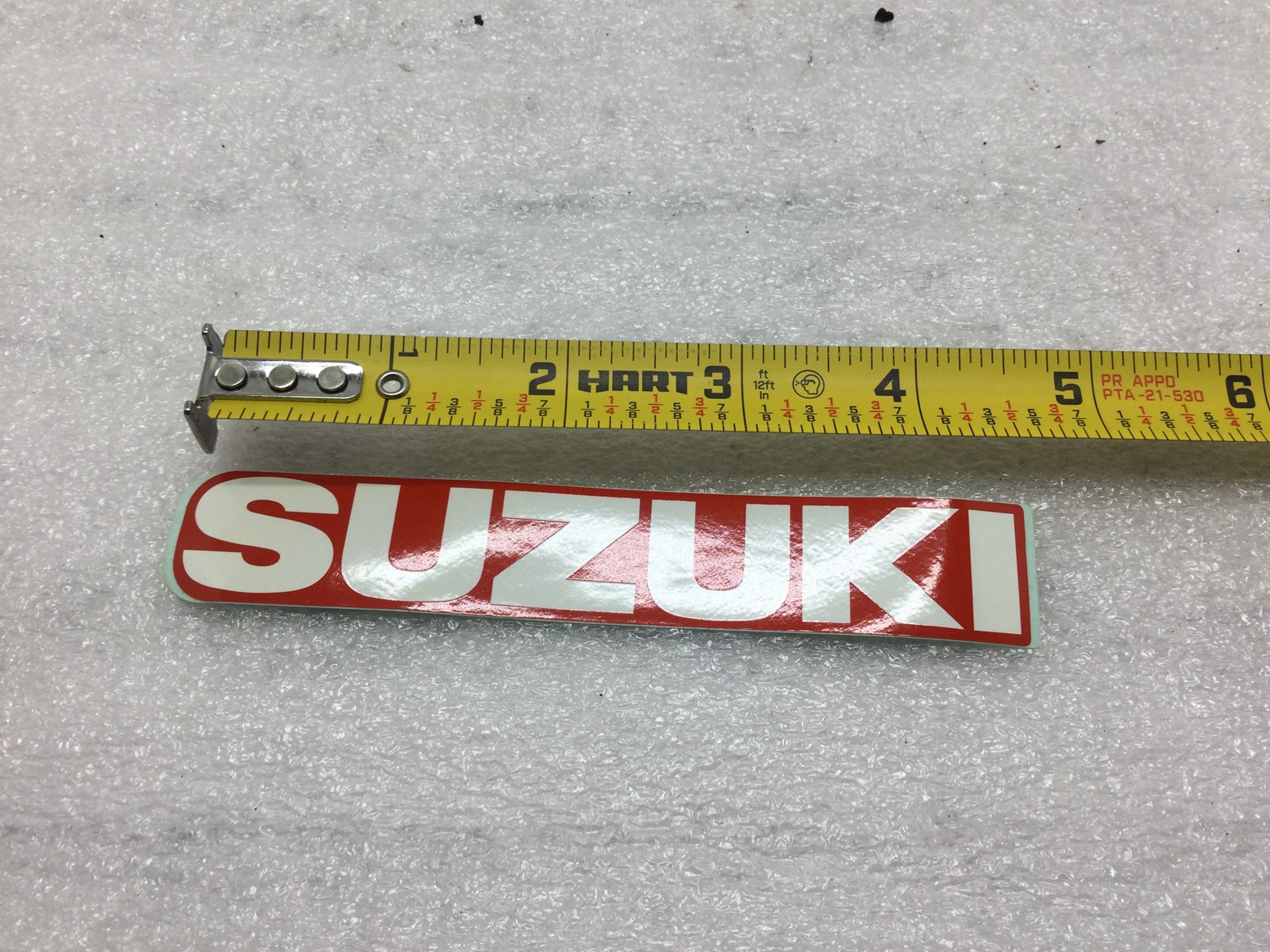 1990 Suzuki Decal - white letters red background - Image 2