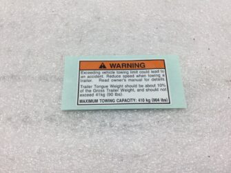 2002 Suzuki Tow Limit Warning Decal