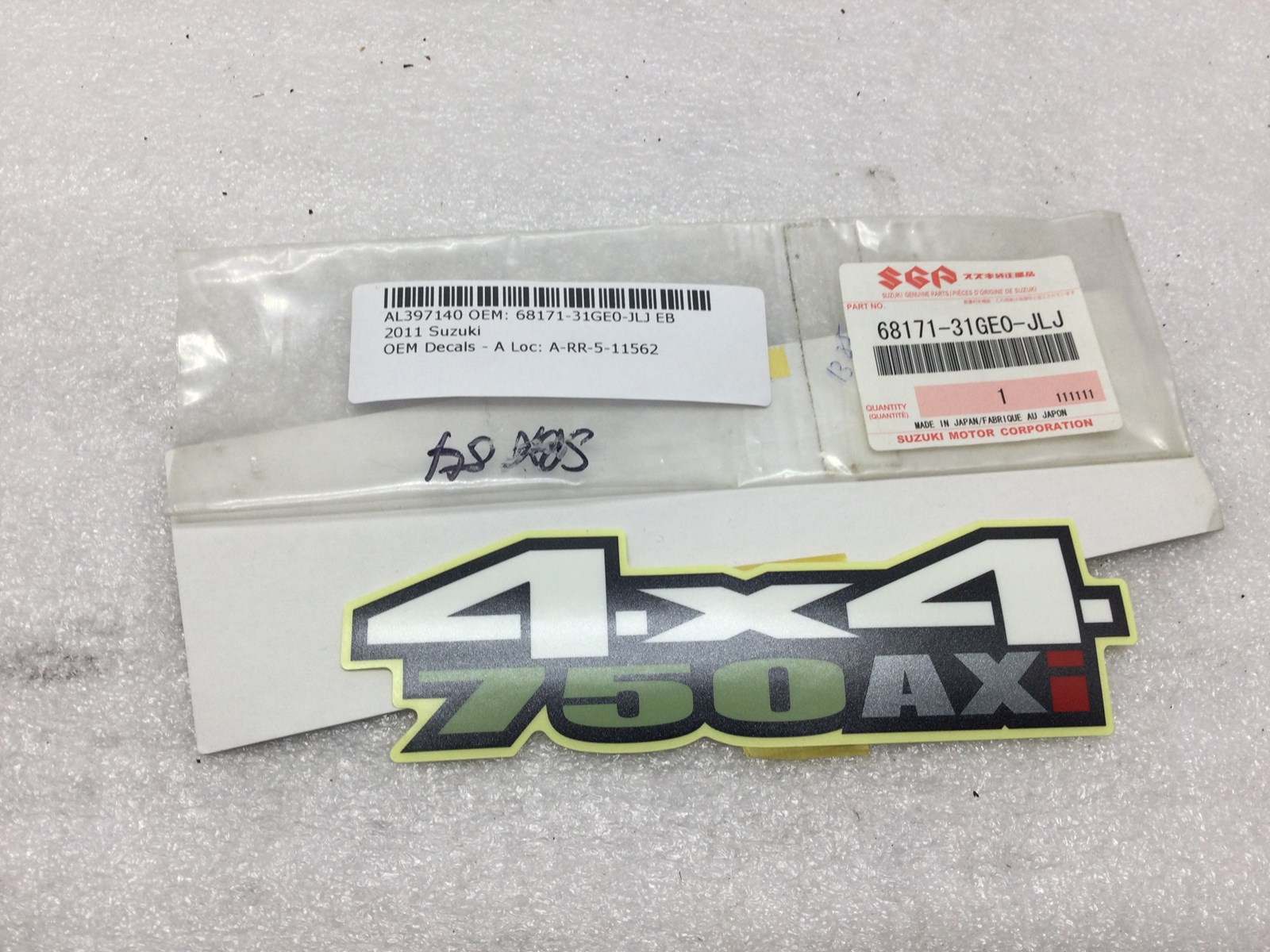 2011 Suzuki 750 AXi 4x4 Decal - fits King Quad 750 - Image 4