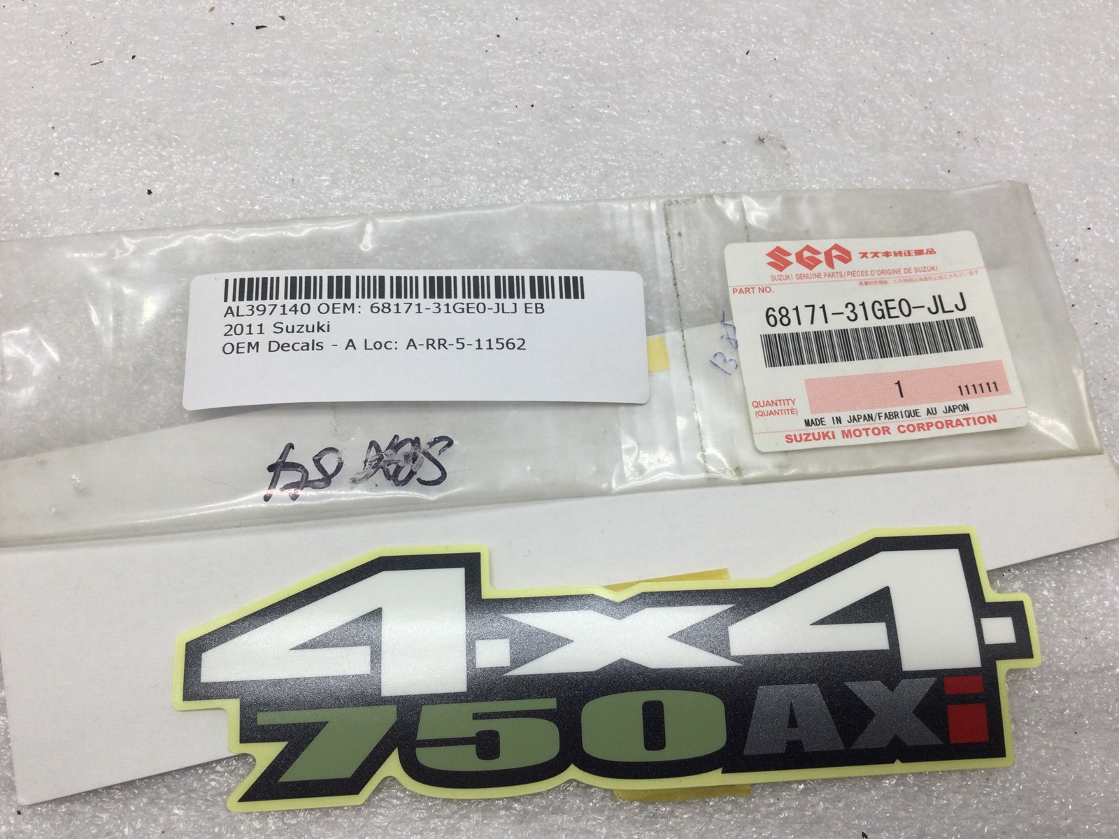 2011 Suzuki 750 AXi 4x4 Decal - fits King Quad 750 - Image 5