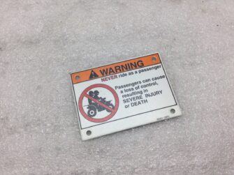 2000 Suzuki No Passenger Warning Label
