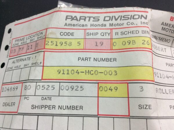1987 Honda Roller, Cage Bearing (C 4x16.8), Pkg of 19 - Image 4