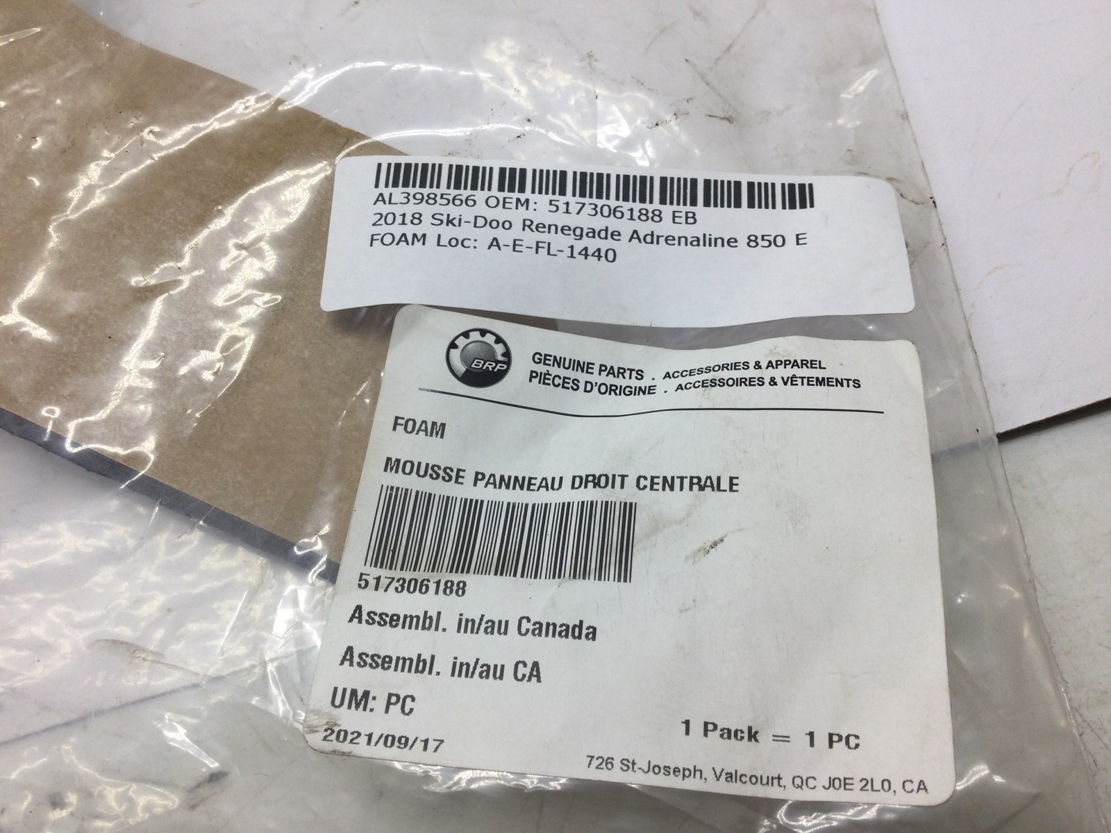 2018 Ski-Doo Right Central Panel Foam - Image 5