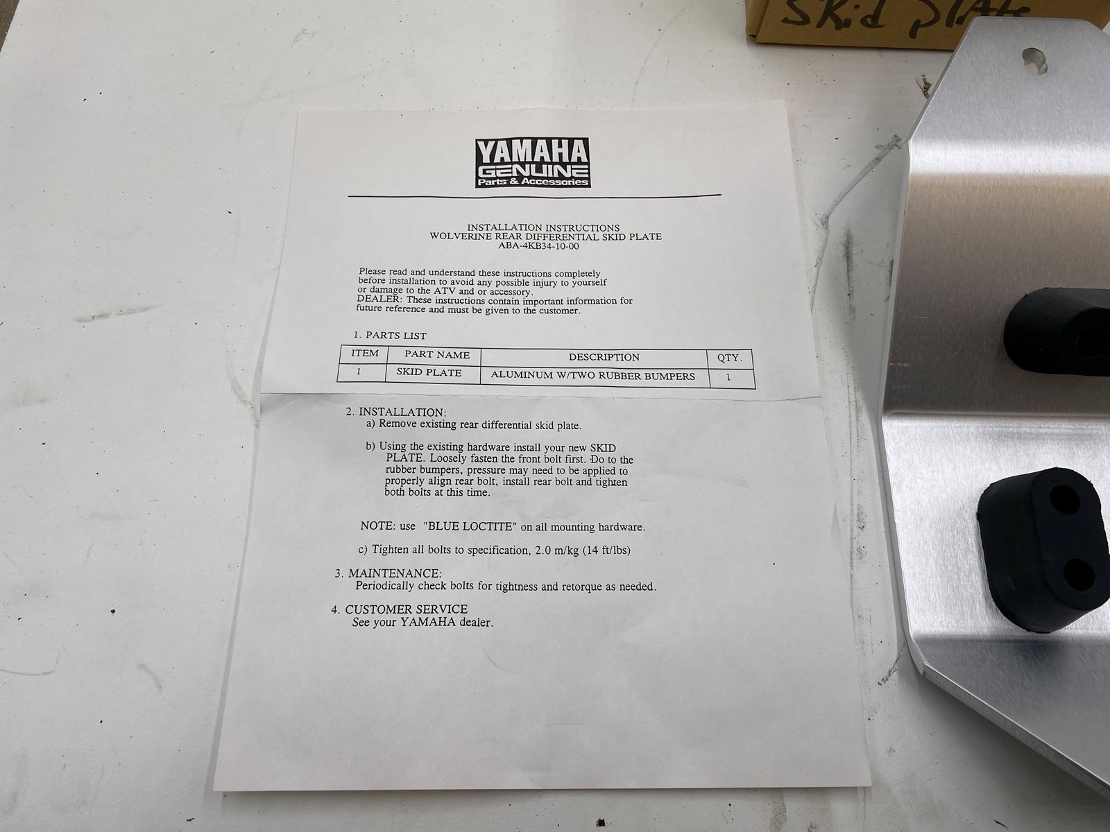 Rear Differential Skid Plate Kit- See Comments - Image 2