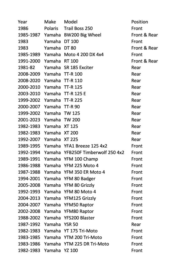 1992 Yamaha Brake Shoes - Image 5