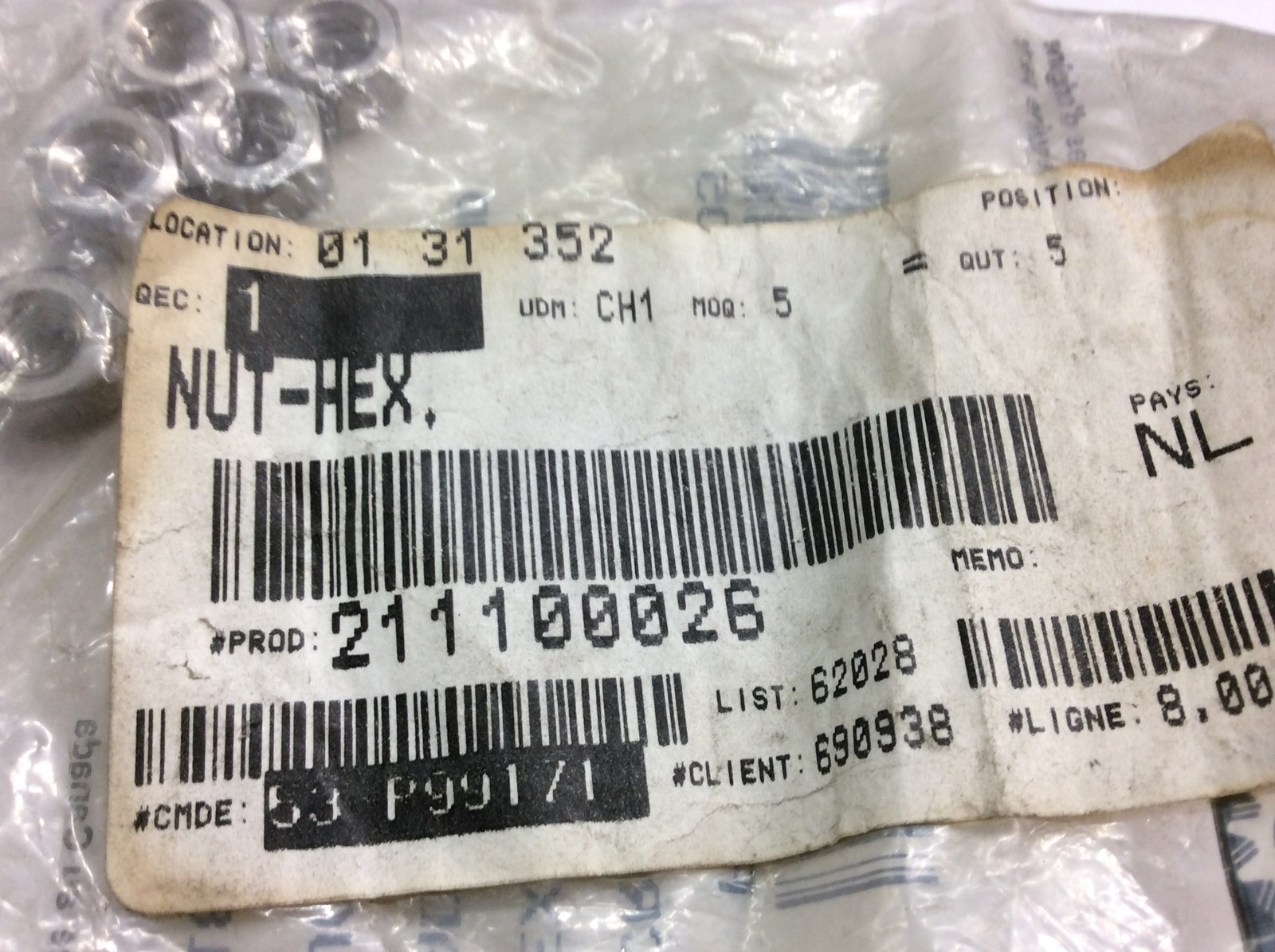 2000 Sea-Doo Nut 1/4-20 Hex