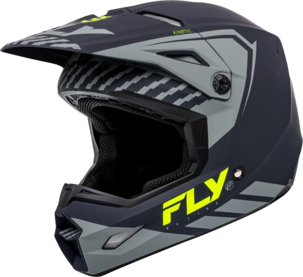 2024 Fly Racing Fly Racing Youth Kinetic Menace Helmet Matte Grey/hi-vis Ys