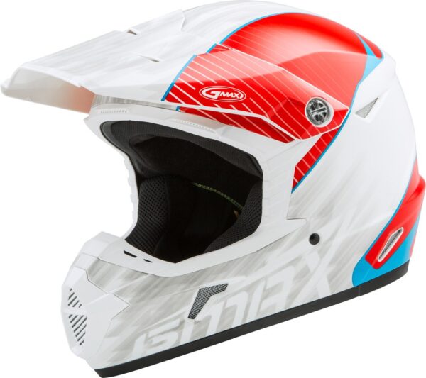 GMAX MX-46 OFF-ROAD COLFAX HELMET WHITE/RED/BLUE LG