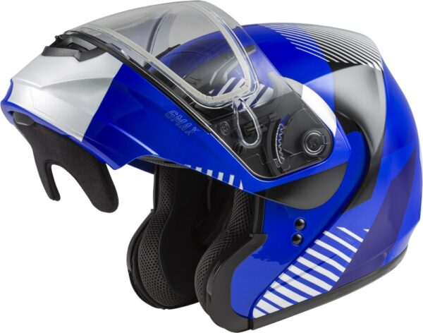 GMAX MD-04S Snow Modular Helmet Reserve Blue/Silver/Black - DL - LG - Image 4