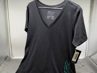 POLARIS WOMEN RZR VNECK TEE GRAY/MINT LG