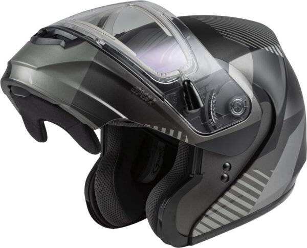 GMAX MD-04S Snow Modular Helmet Reserve Matte Dark Silver/Black - EDL - MD - Image 4