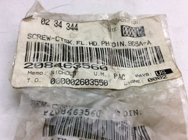 2001 Sea-Doo Screw, Phillips M6 X 35, Countersunk Flat Head