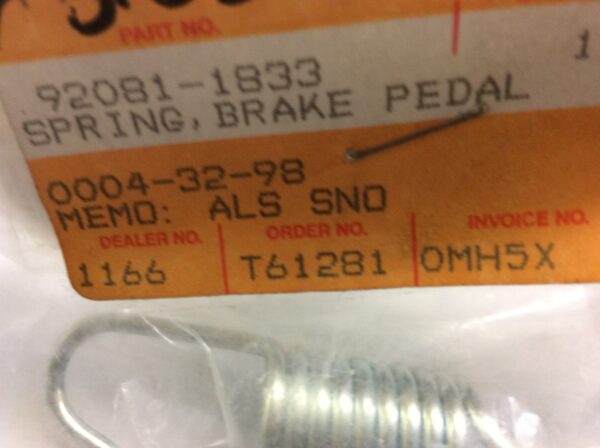 2000 Kawasaki Spring, Brake Pedal