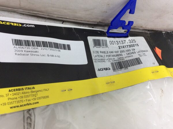 2009 Kawasaki Acerbis Side Panels - Black/Green 2141730215 - Image 2