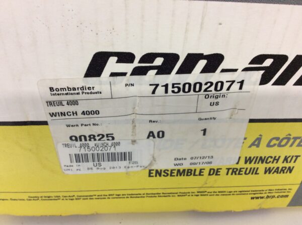 Can-Am Maverick 4000lb Warn RT40  Winch & Mount Kit 715002071 - Image 2