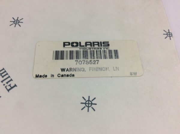 2000 Polaris Decal, Warning General Operation, French
