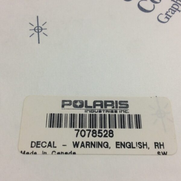 2000 Polaris Decal, Warning General Operation, English