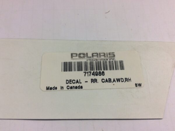 2008 Polaris Decal, Rear Cab RH "AWD"